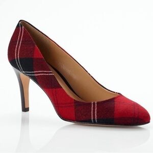 Talbots Pointed Toe Heels Tartan Heather Plaid Holiday Christmas Party